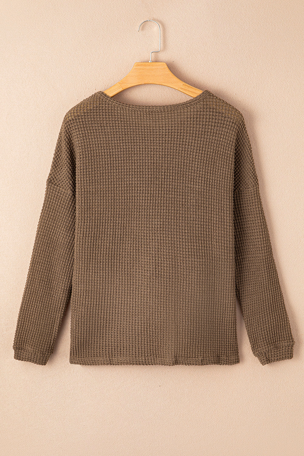 Waffle Knit Long Sleeve Top - Eolante Clothing