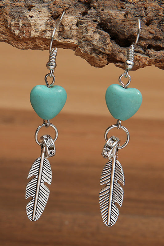 Feather Earrings in Delicate Heart Shape - Eolante Clothing