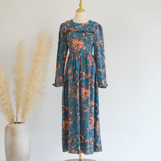 Floral Maxi Dress Abaya