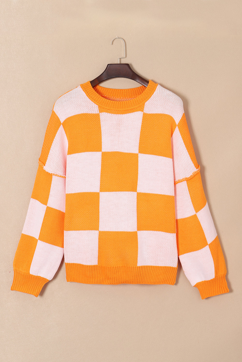 Checkered Sleeve Sweater - Eolante Clothing