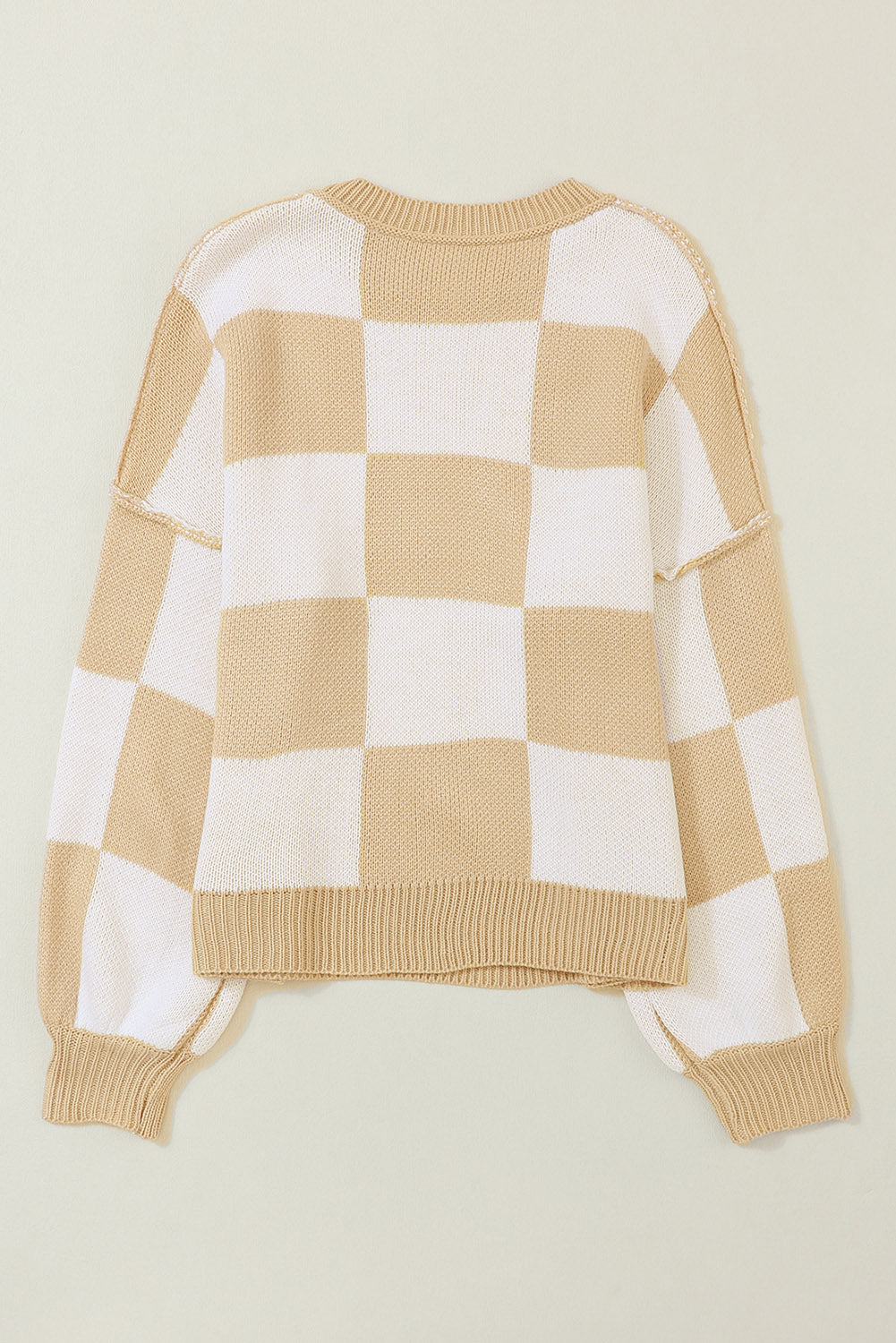 Checkered Sleeve Sweater - Eolante Clothing