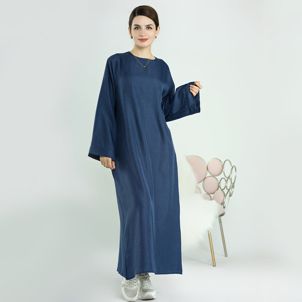 Maxi Abaya in Linen Navy | Eolante Clothing 