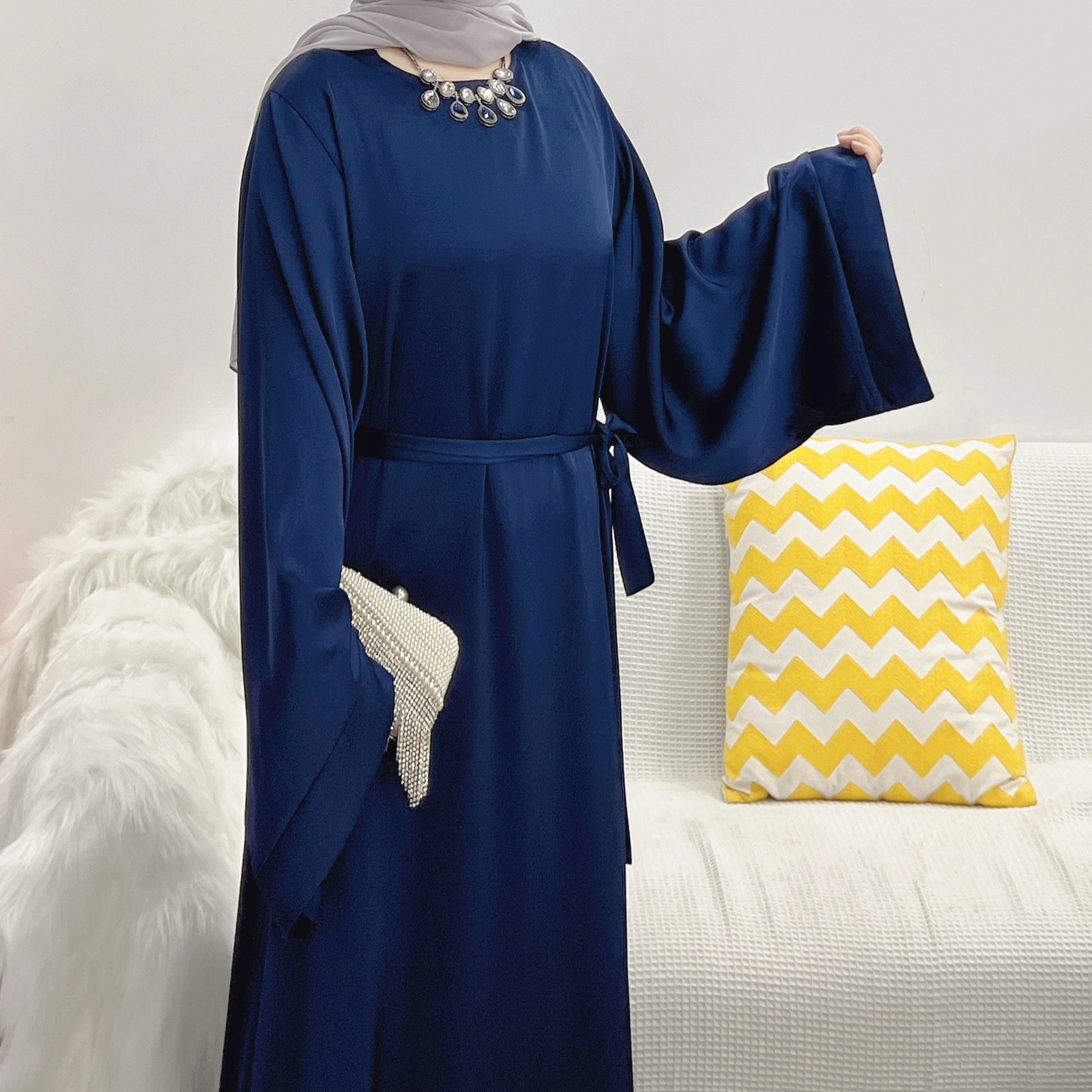 Dark Blue Maxi Dress Abaya | Eolante Clothing 