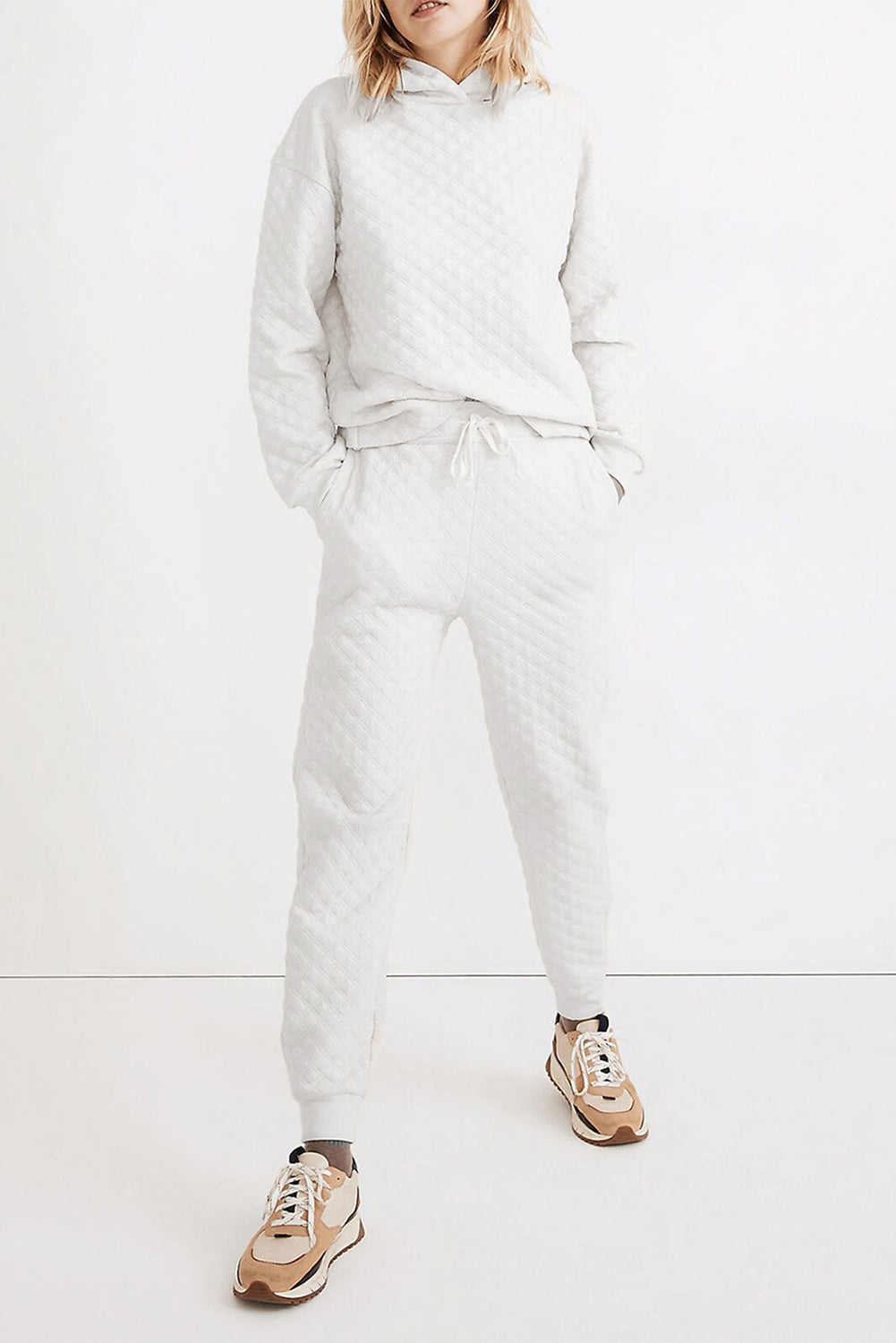 Quilted Hoodie and Sweatpants Loungewear Set - Eolante Clothing