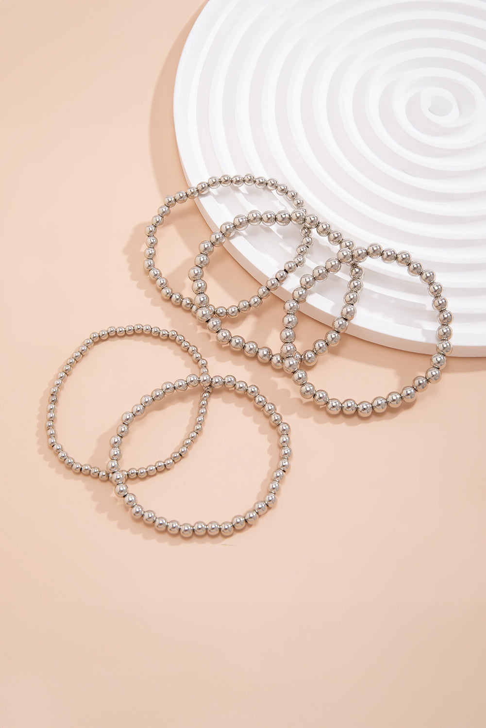 5pcs Silver Beaded Bracelet Set - Eolante Clothing