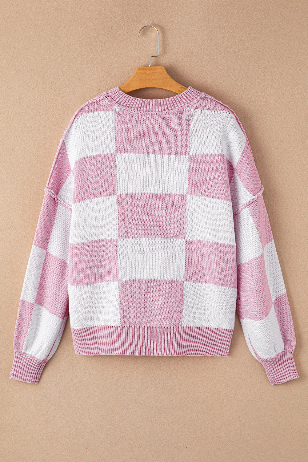 Checkered Sleeve Sweater - Eolante Clothing