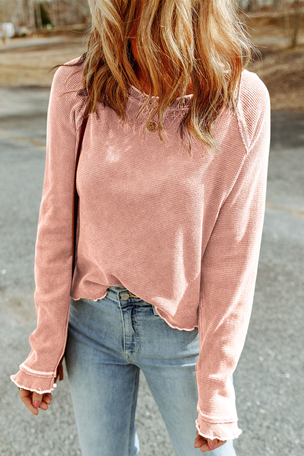 Textured Long Sleeve Top - Eolante Clothing