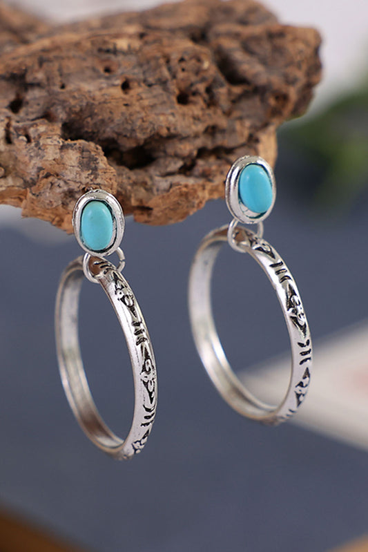 Ring Turquoise Stud Earrings