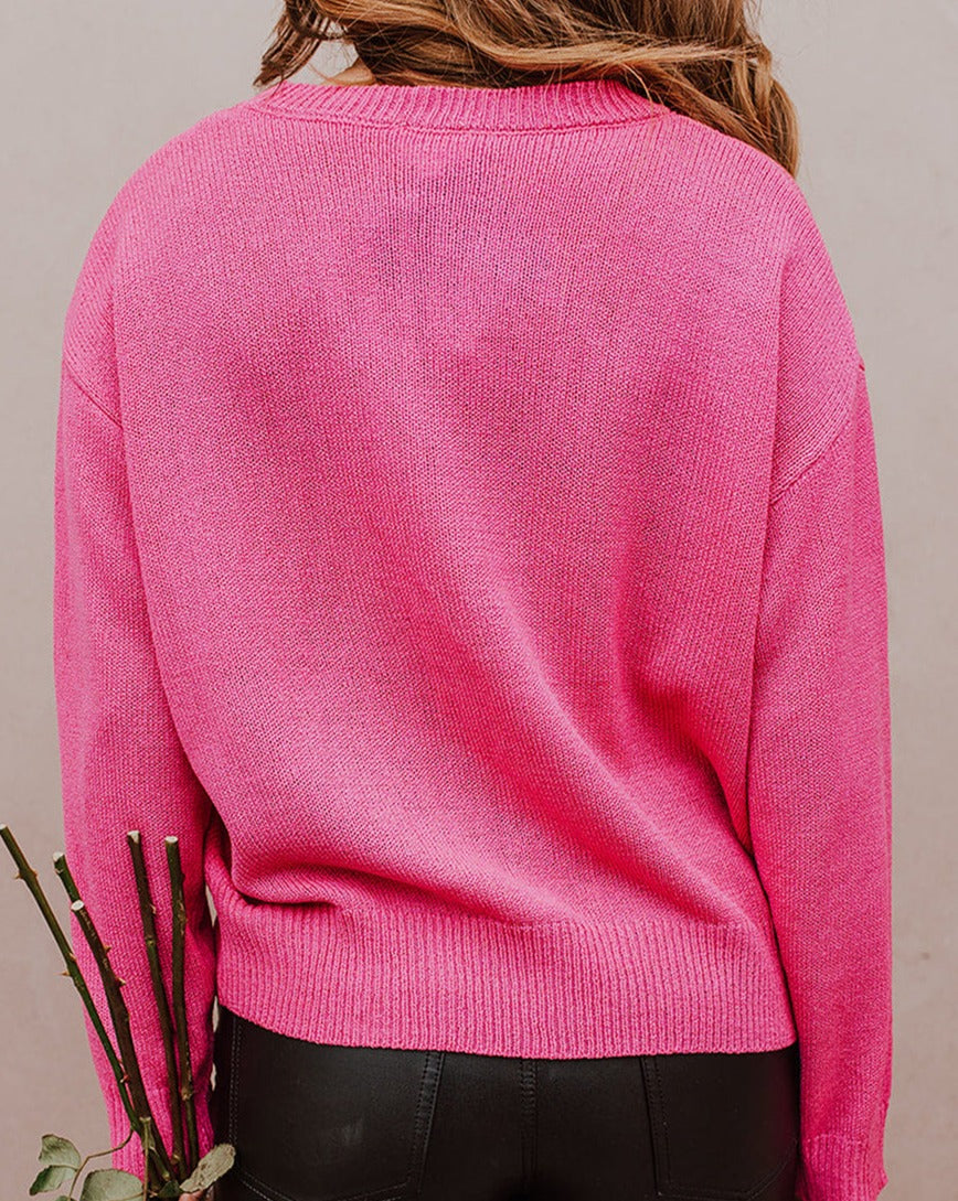 Drop Shoulder XOXO Sweater - Eolante Clothing