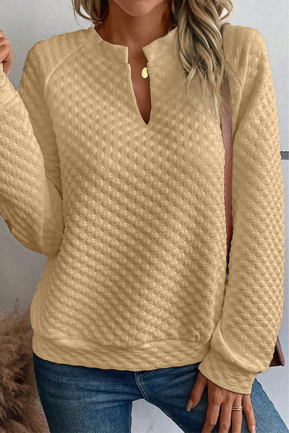 Quilted Long Sleeve Top - Eolante Clothing