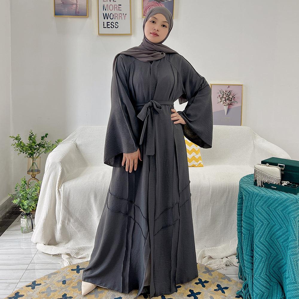 Dark Gray Flowy Abaya | Eolante Clothing