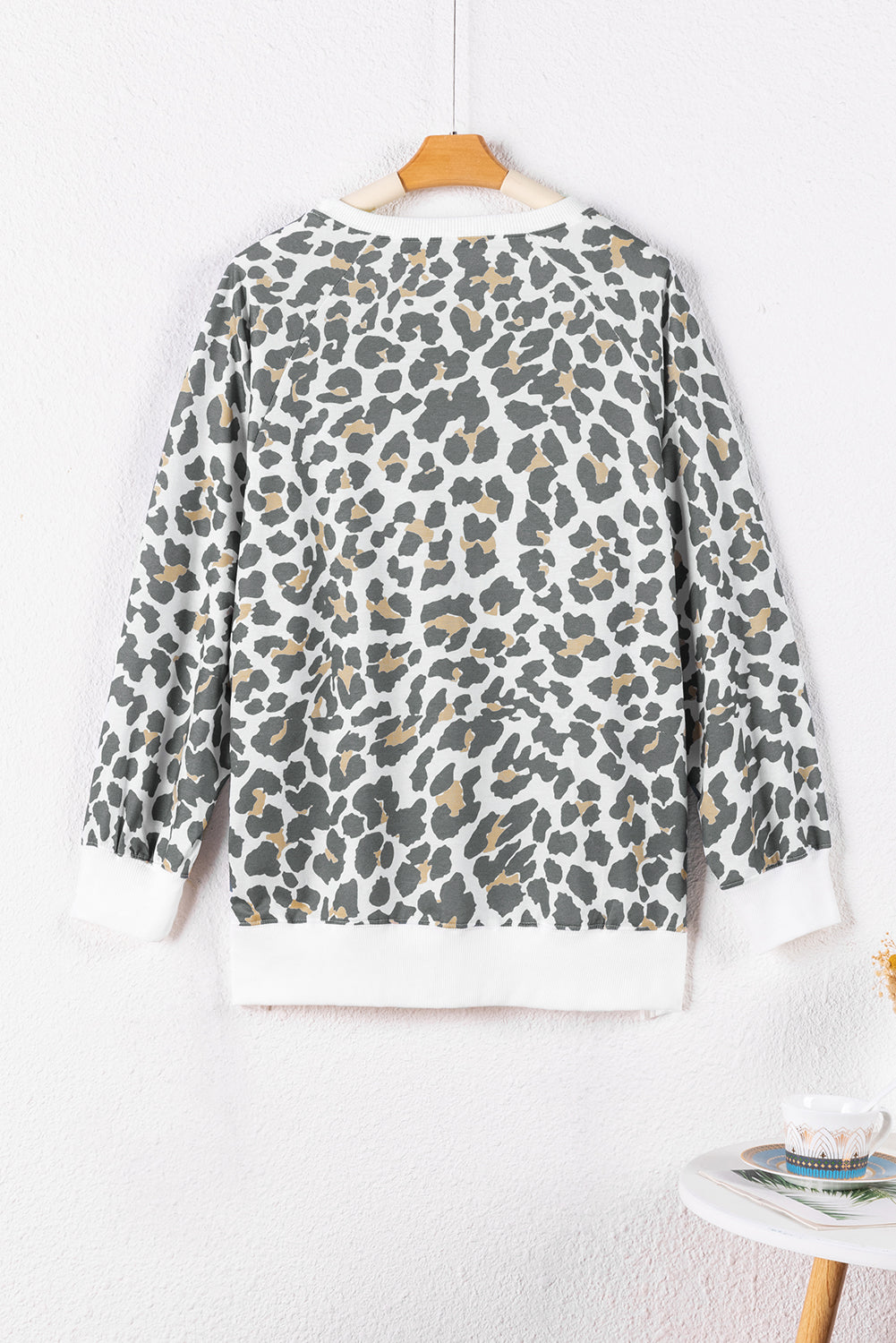 Leopard Contrast Trim Top - Eolante Clothing