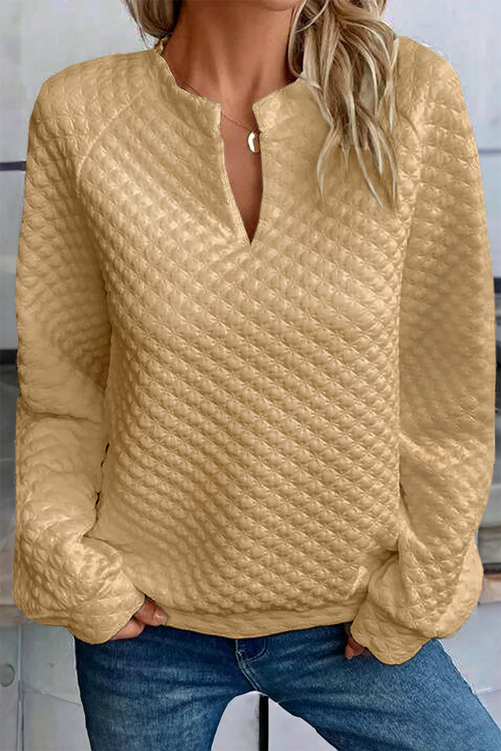 Quilted Long Sleeve Top - Eolante Clothing