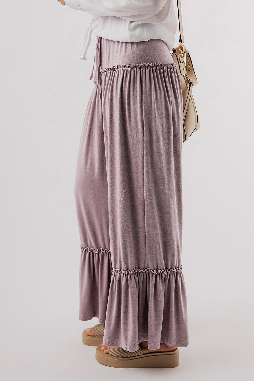 Frilled Wide Leg Pants - Eolante Clothing