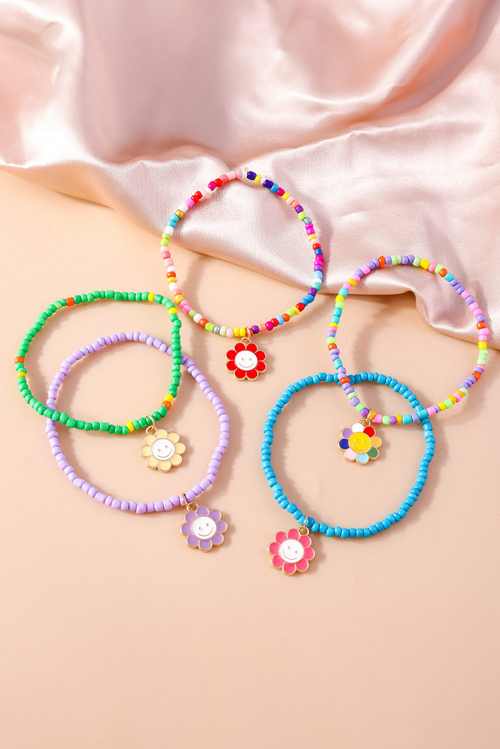 Beaded Smiley Face Flower Bracelets | Eolante Clothing