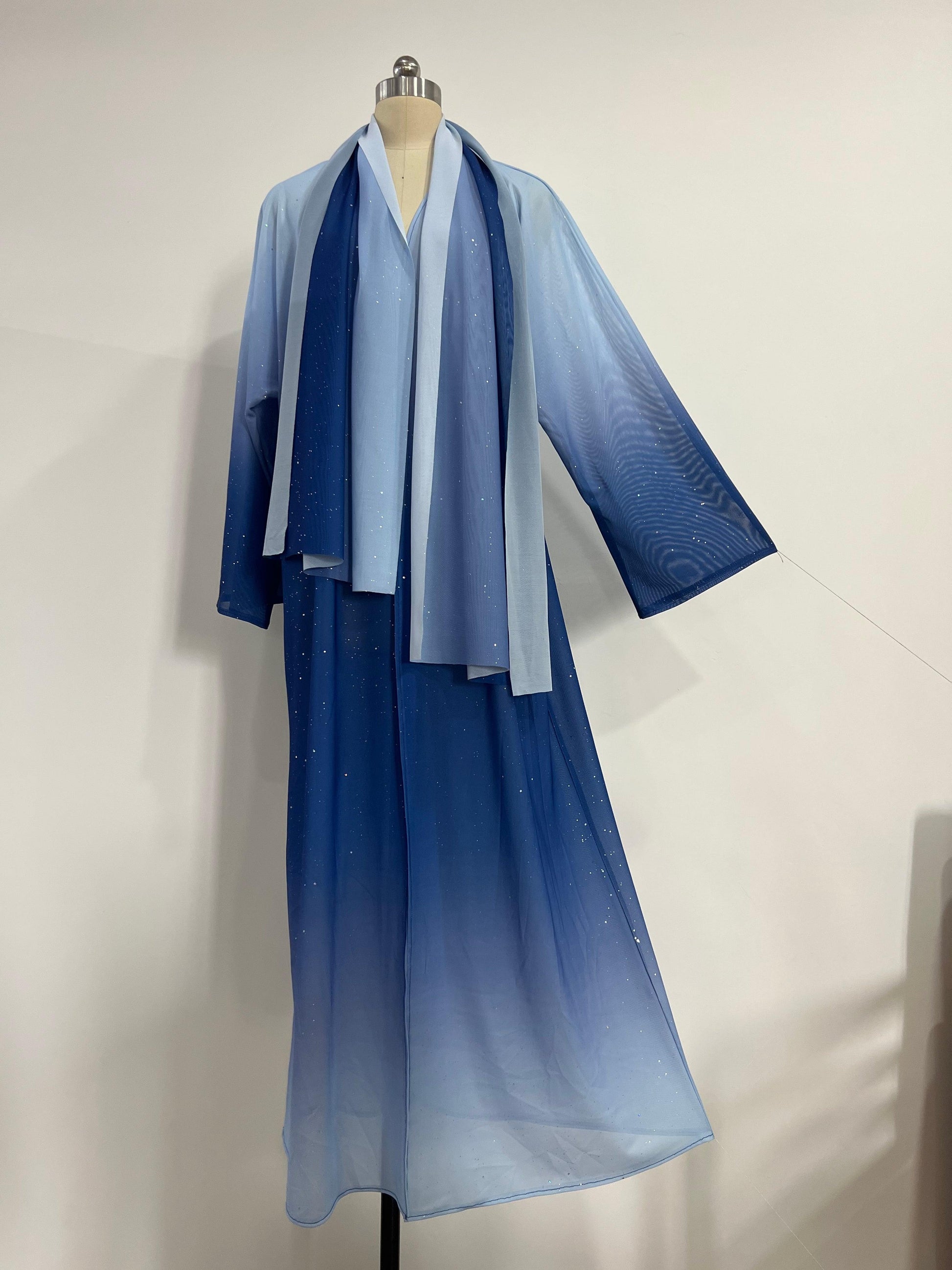 Blue Ombre Abaya with Hijab | Eolante Clothing