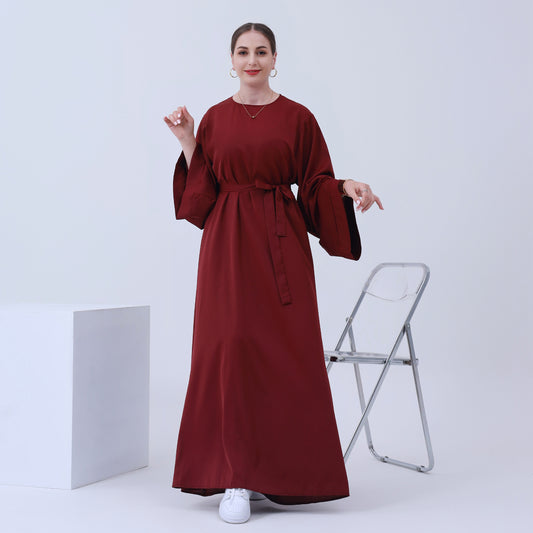 Abaya Maxi Dress with Adjustable Belt