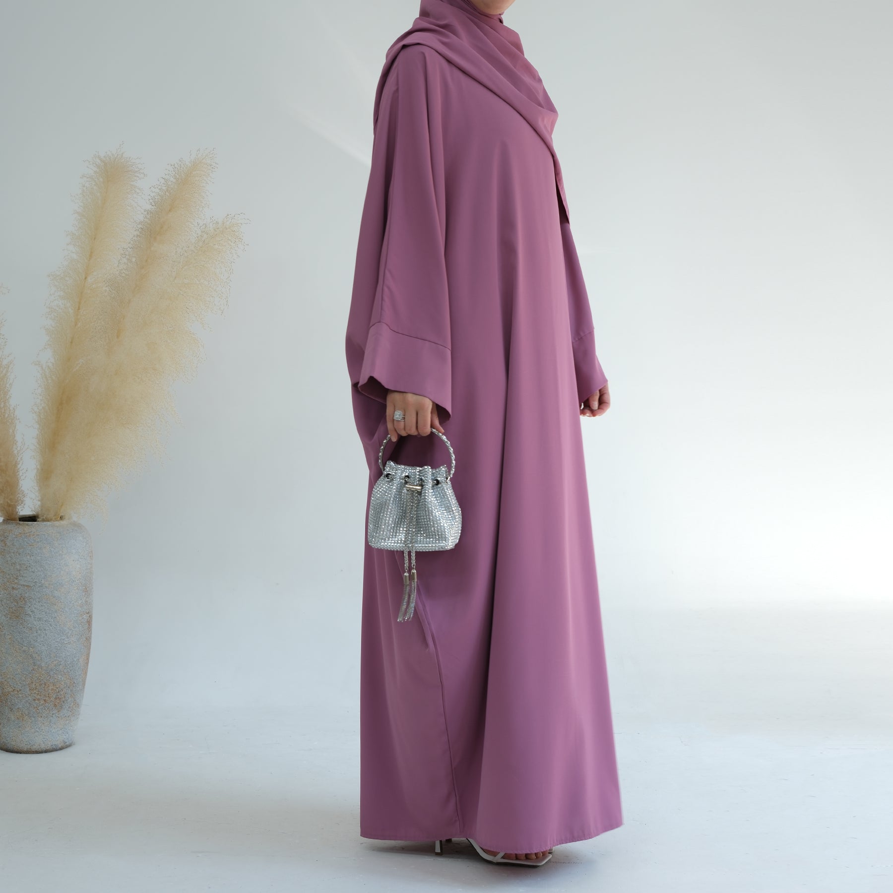 Lotus Purple Maxi Dress Abaya | Eolante Clothing 