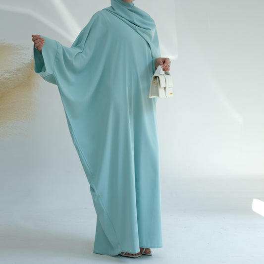 Batwing Sleeve Maxi Abaya in Light Green | Eolante Clothing 