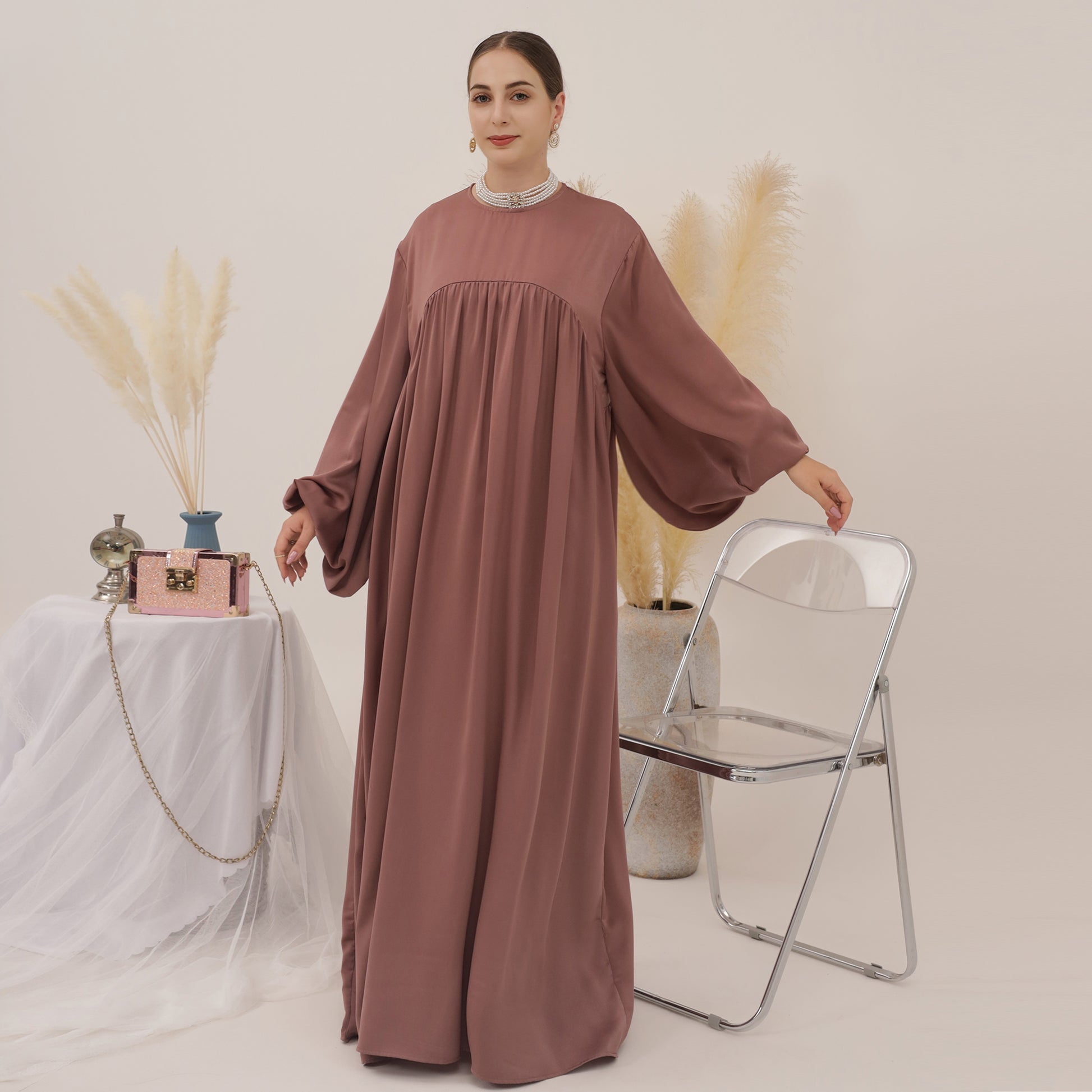 Loose Maxi Abaya in Khaki | Eolante Clothing 