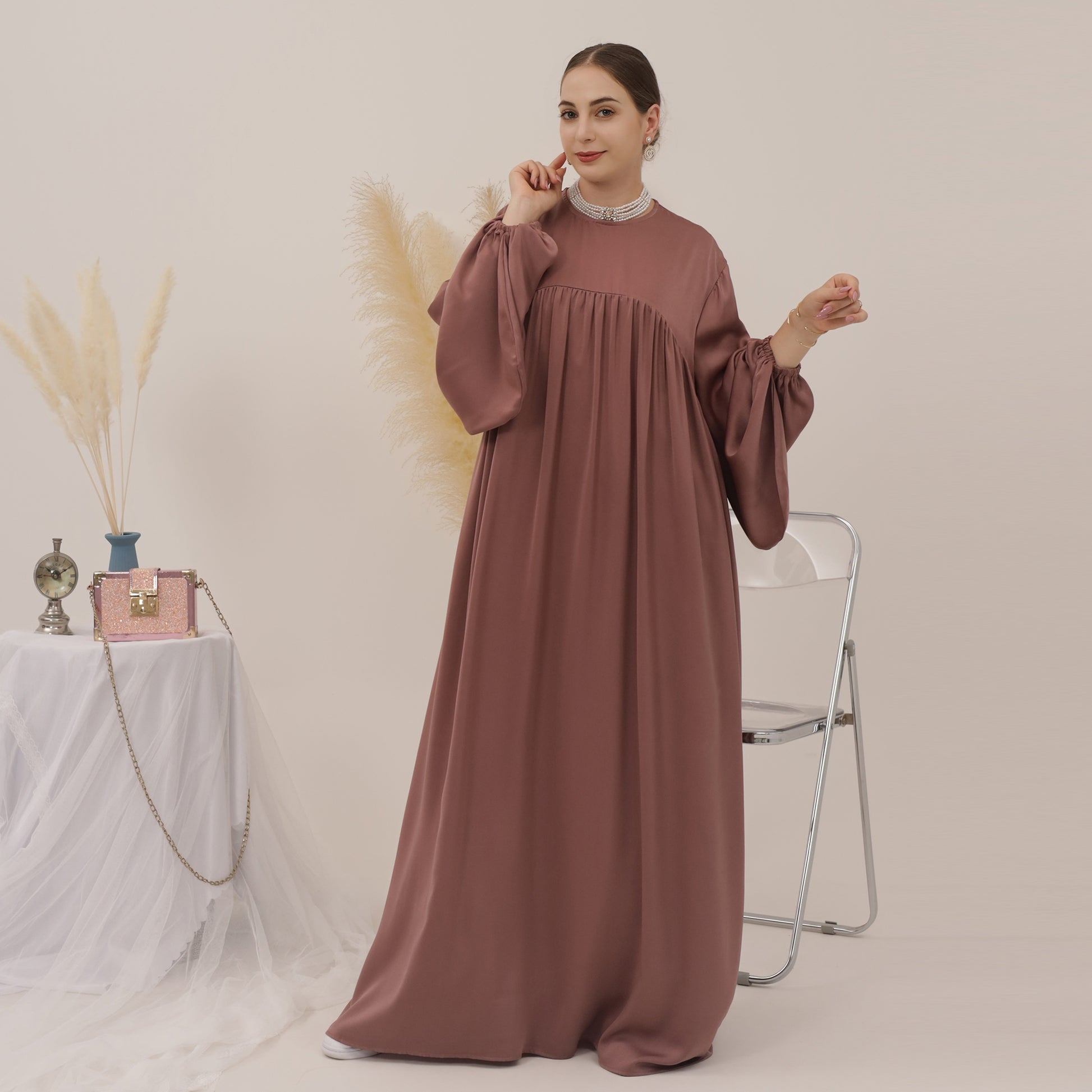 Oversized Abaya Dress in Khaki | Eolante Clothing 