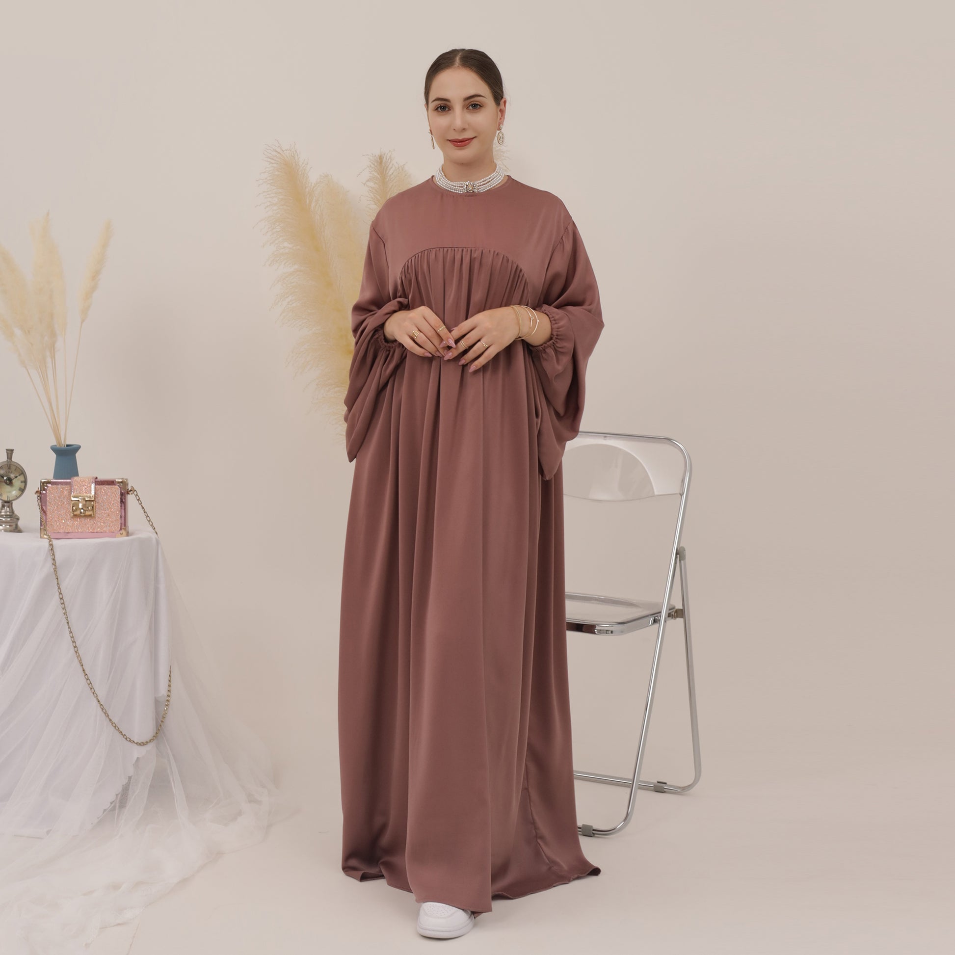 Loose Abaya Dress in Khaki | Eolante Clothing 