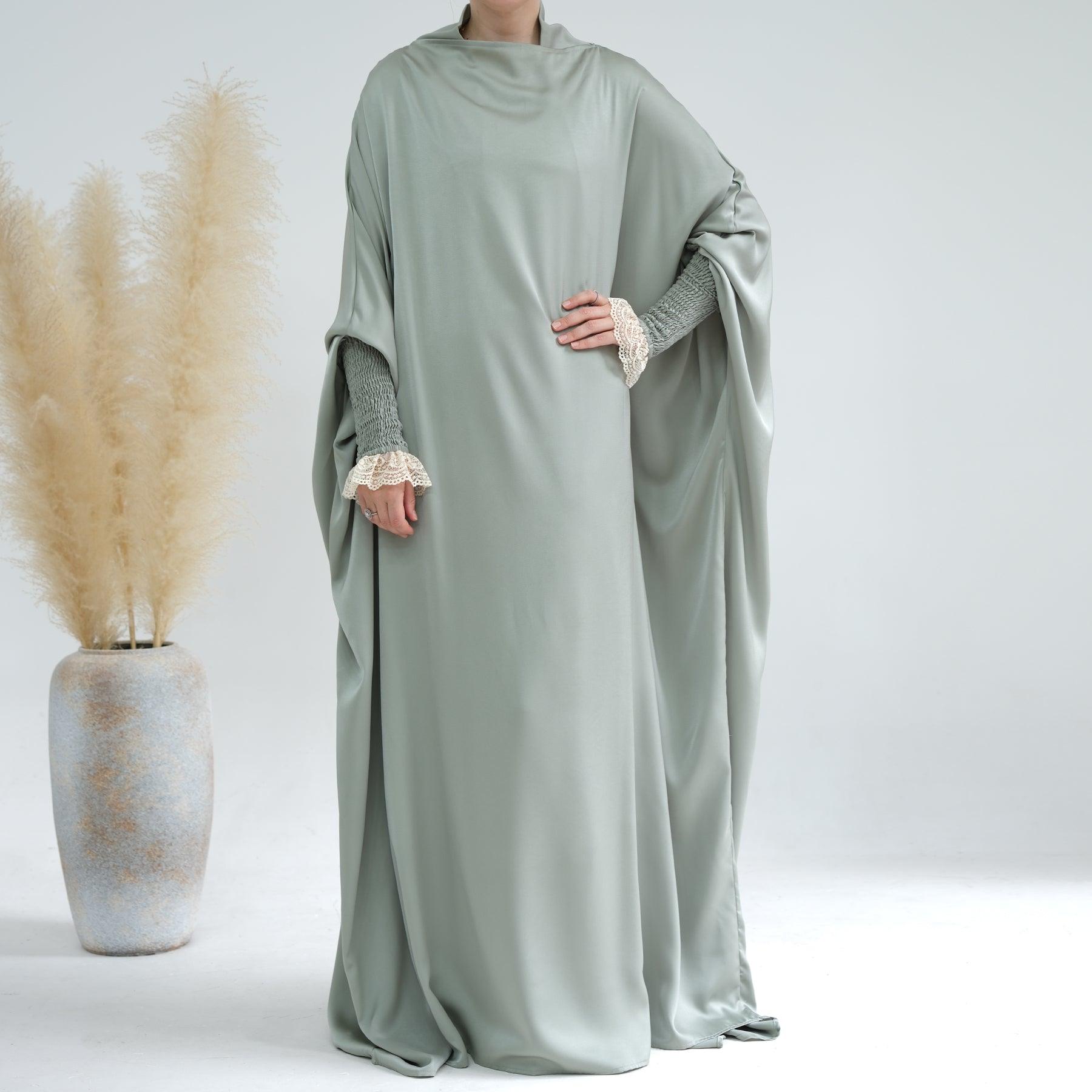 Light Green Loose Abaya Dress | Eolante Clothing 