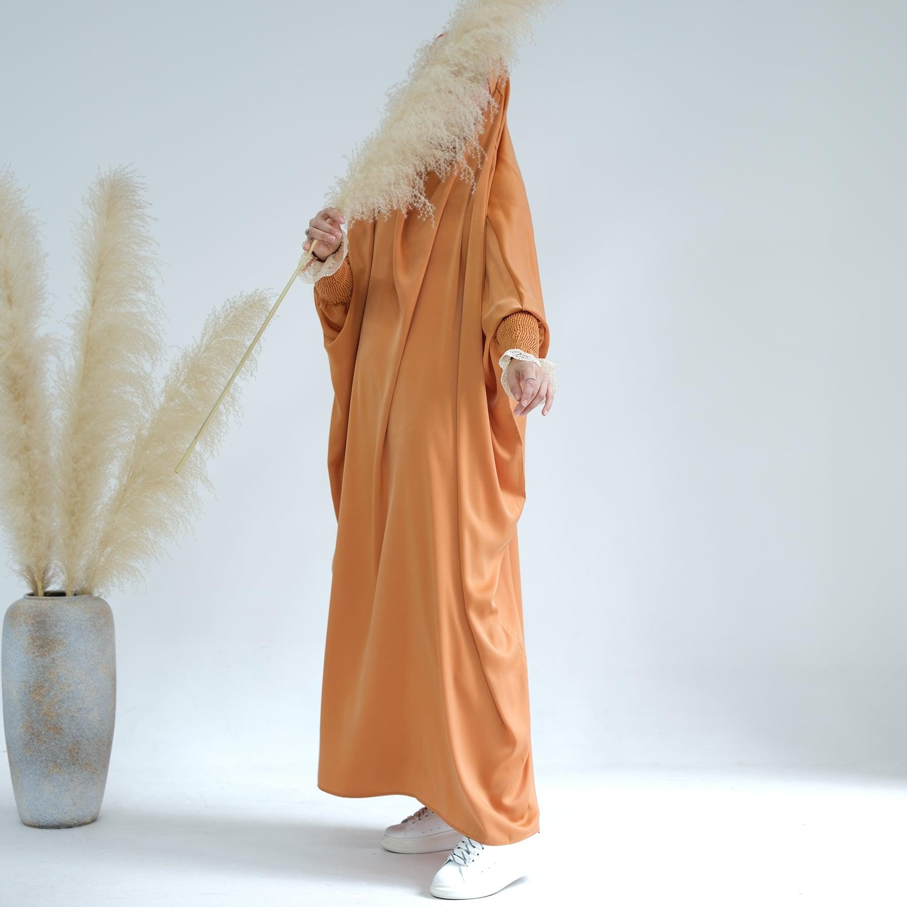 Orange Loose Abaya Dress | Eolante Clothing 