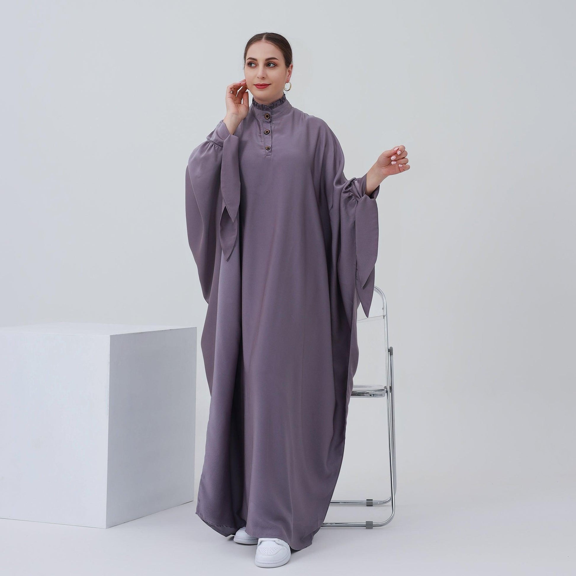 Taro Oversized Buttoned Abaya Dress | Eolante Clothing 