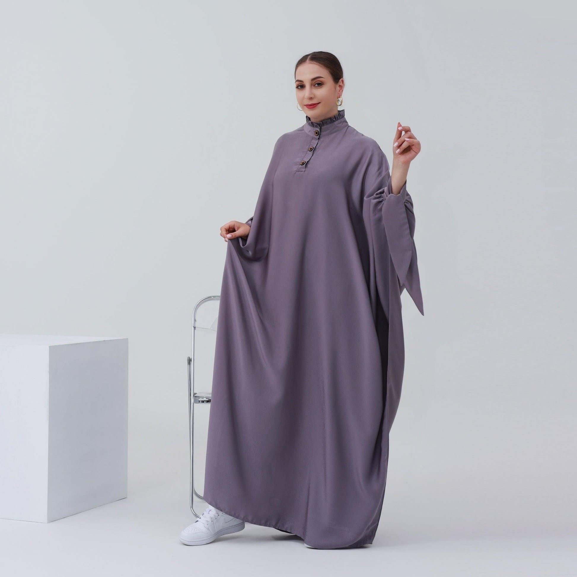 Batwing Abaya Sleeves Maxi Dress | Eolante Clothing 