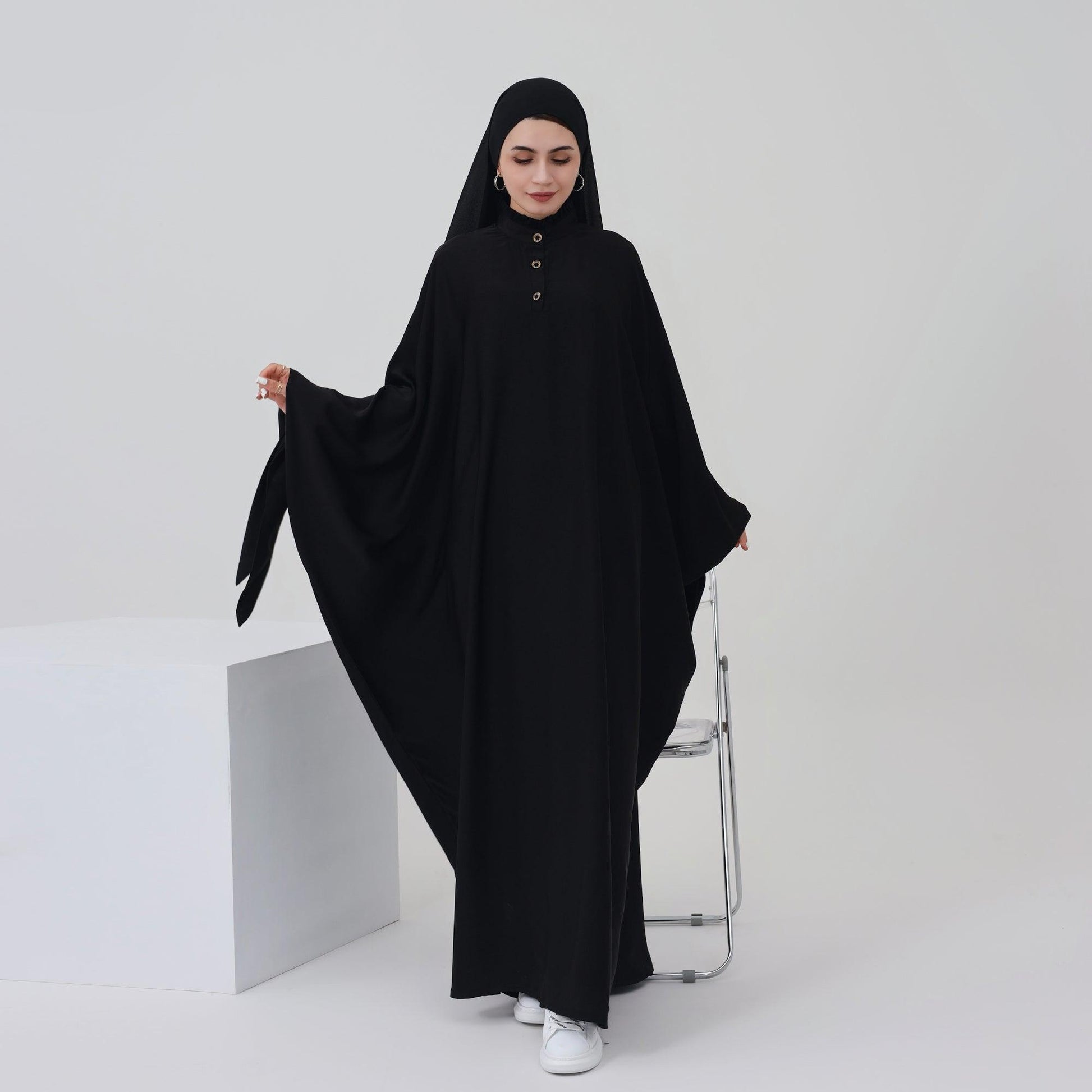 Black Prayer Batwing Abaya Dress | Eolante Clothing 