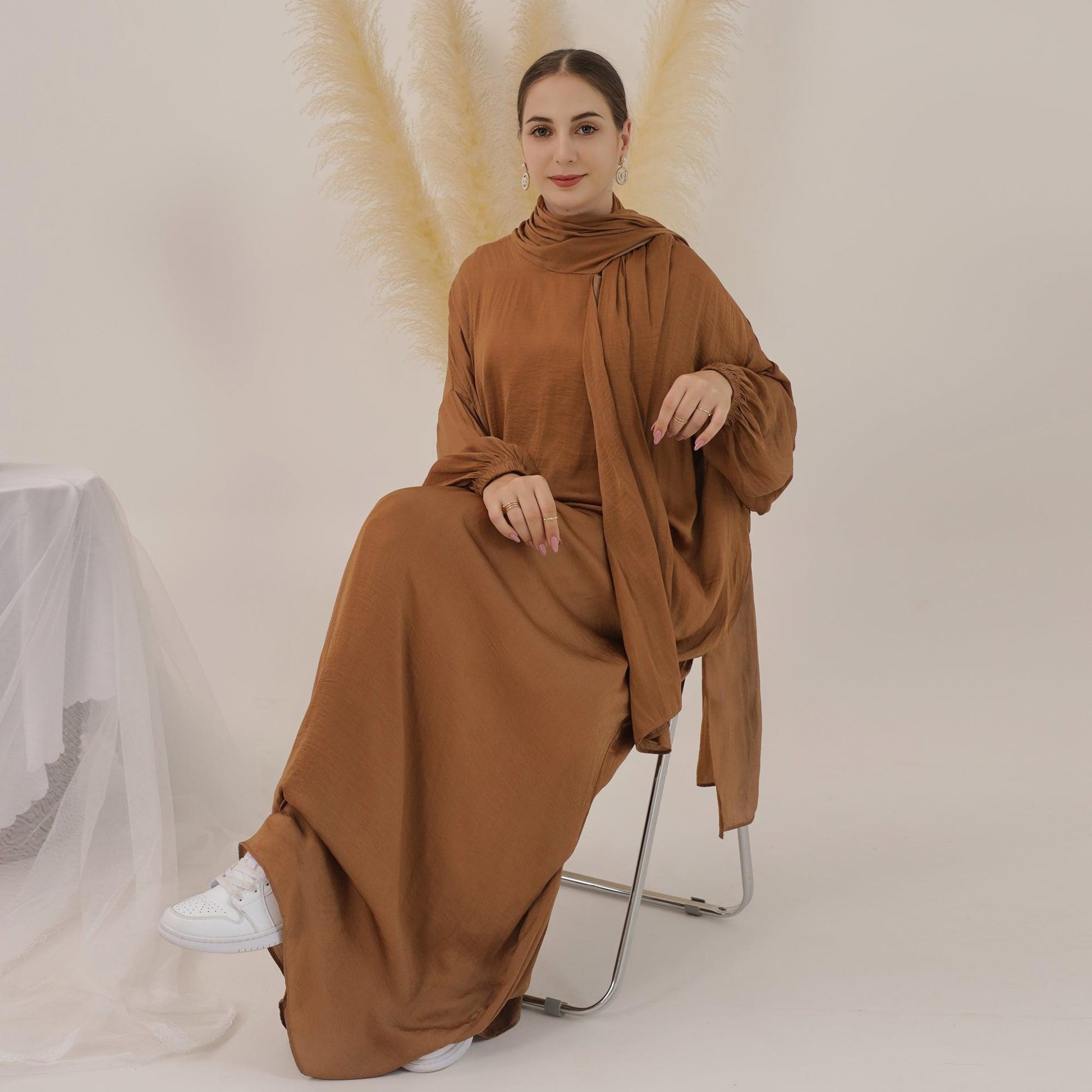 Oversized Abaya Dress in Khaki | Eolante Clothing 