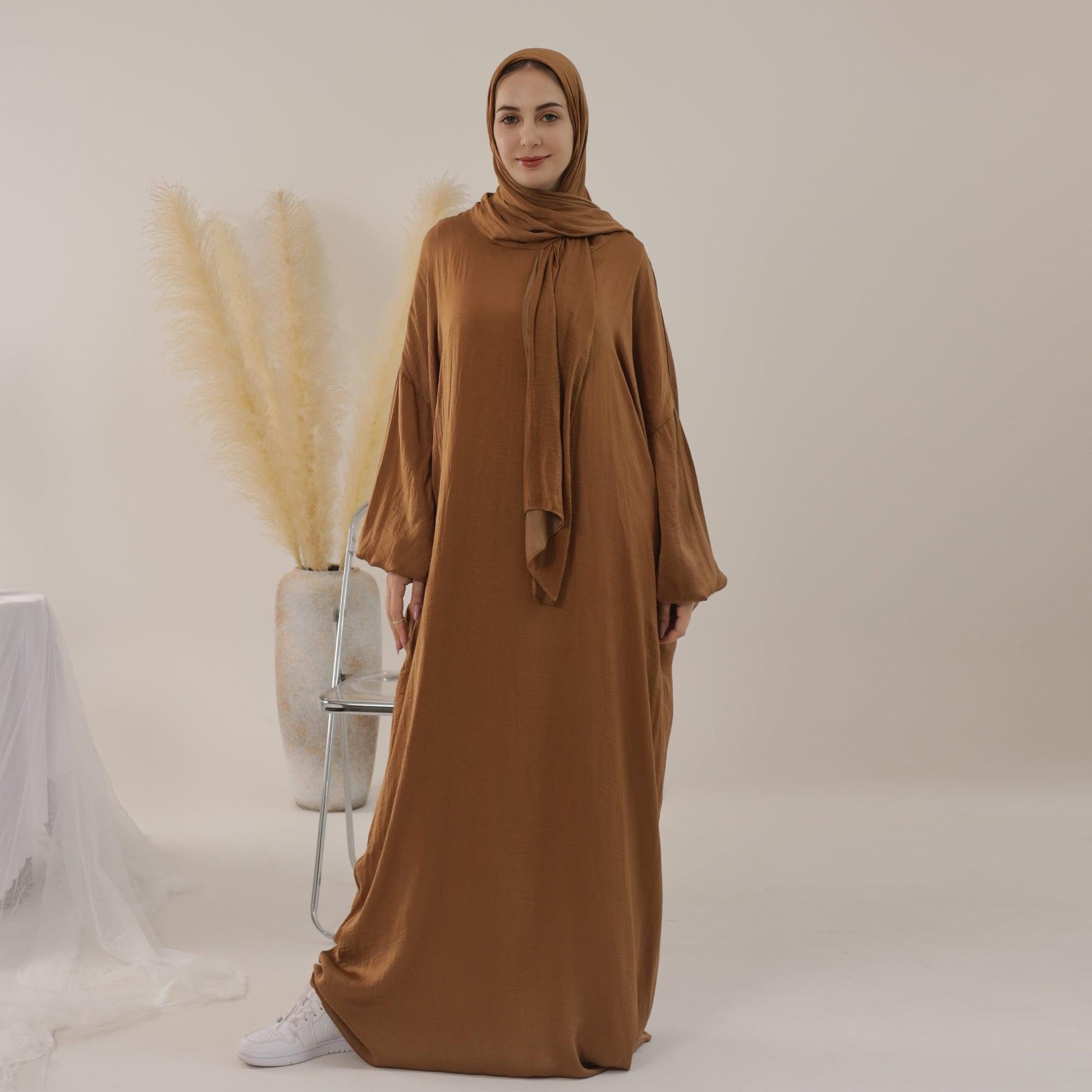 Oversized Casual Abaya in Khaki | Eolante Clothing 