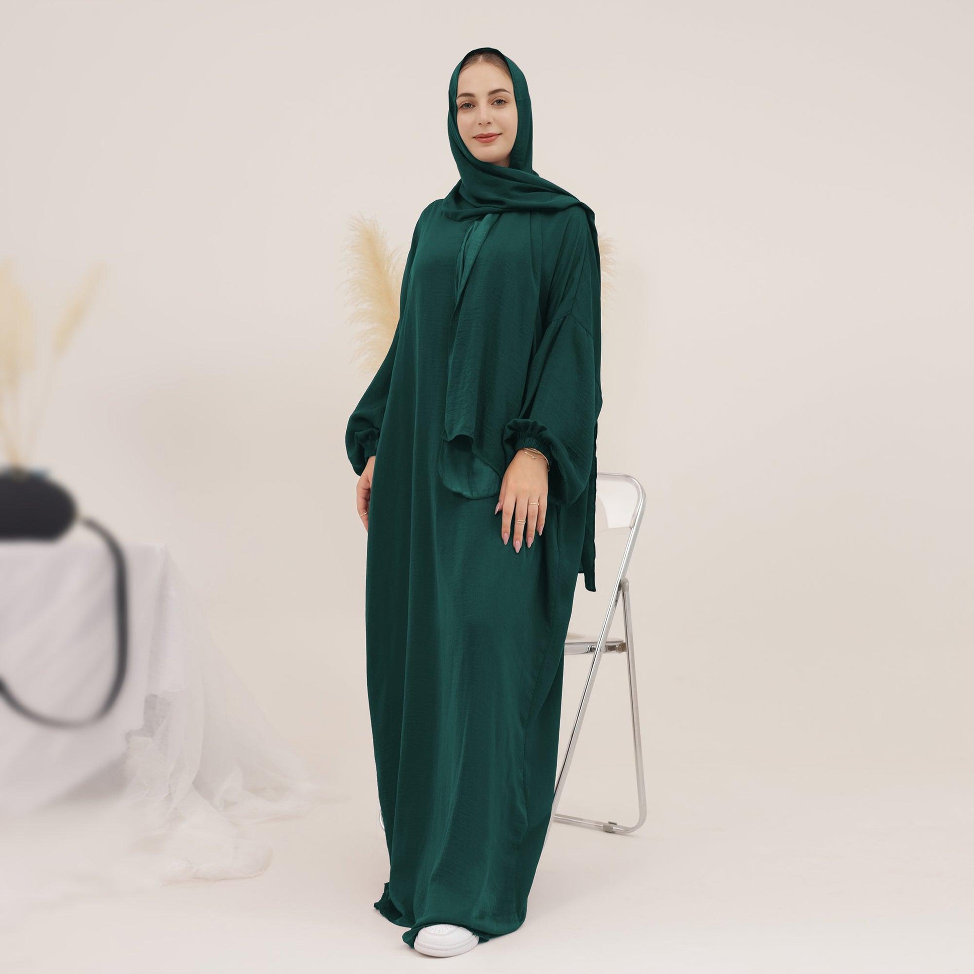 Dark Green Casual Abaya | Eolante Clothing 