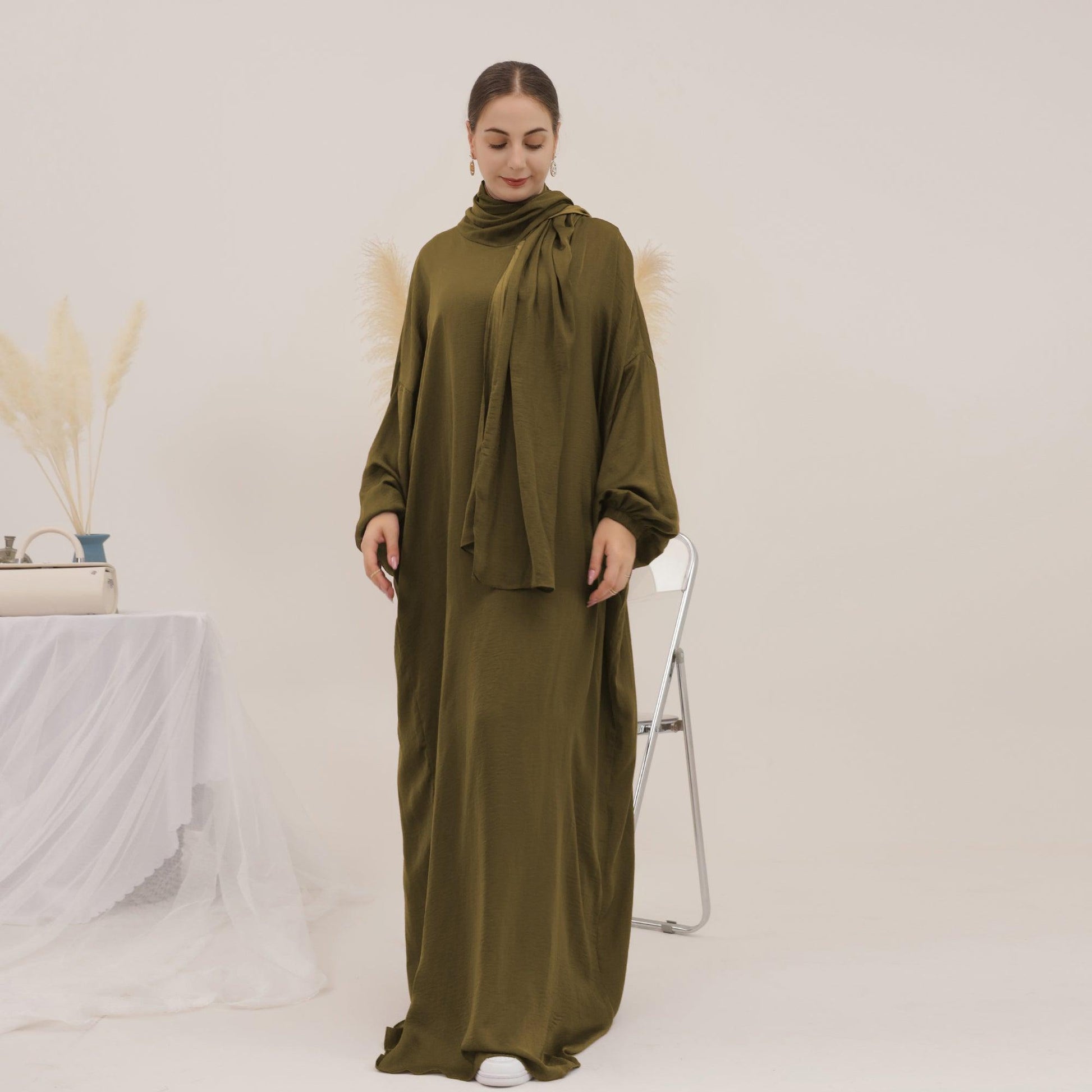 Oversized Casual Abaya in Army Green | Eolante Clothing 