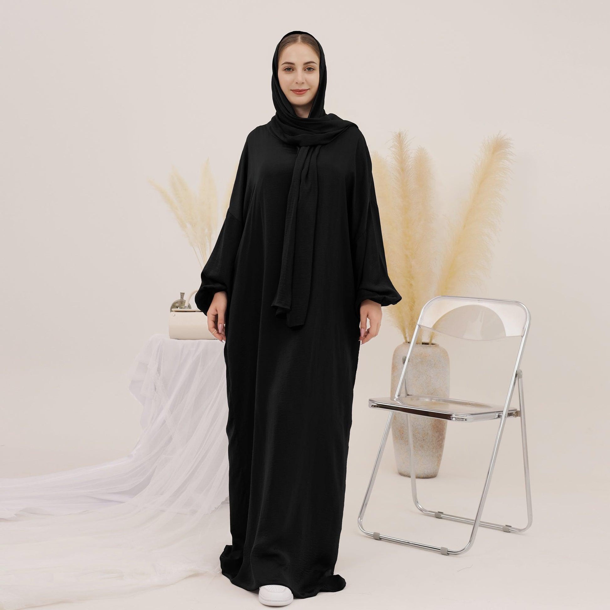 Black Oversized Casual Abaya Dress | Eolante Clothing 