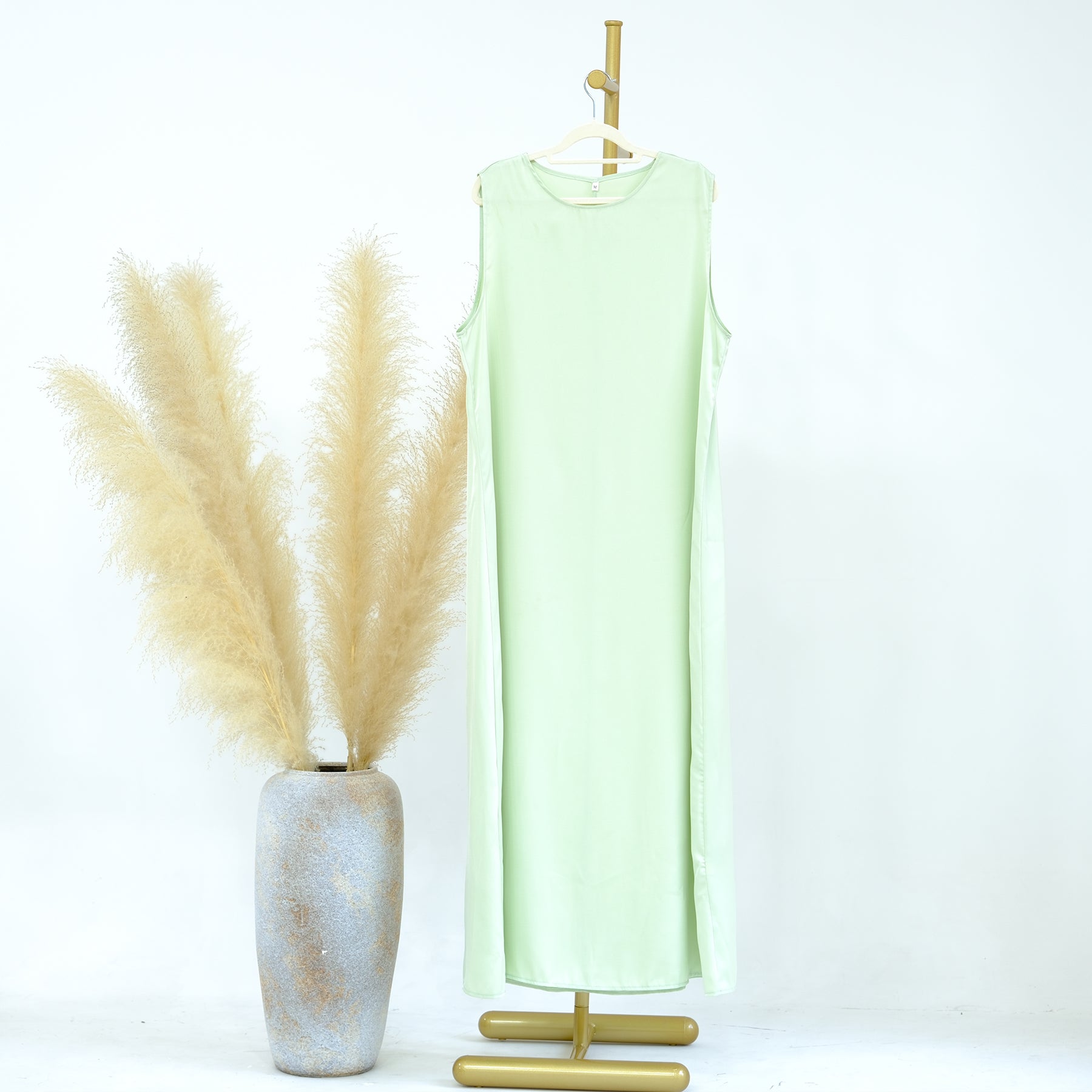 Satin Inner Dress in Mint Green | Eolante Clothing 