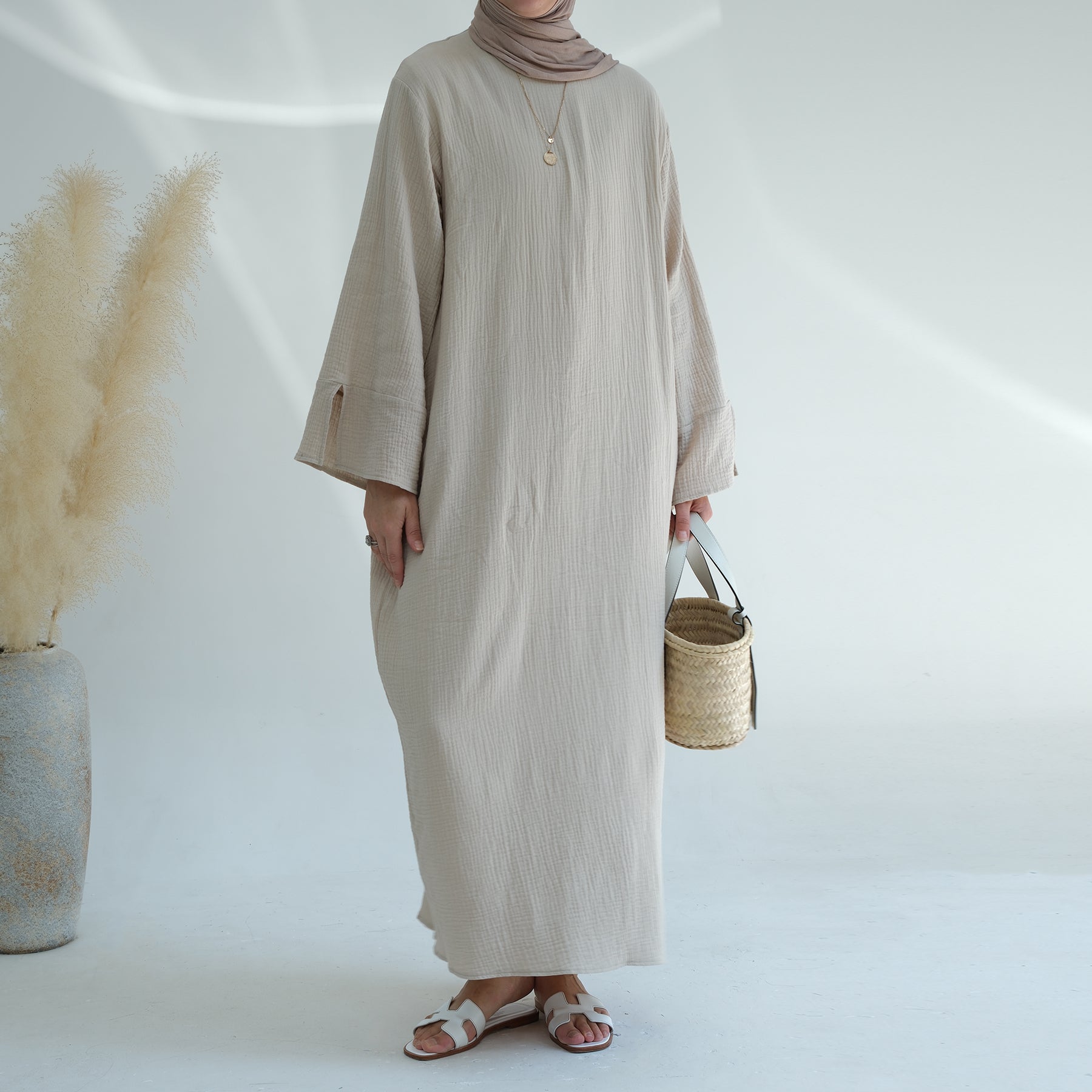 Beige Casual Abaya Dress | Eolante Clothing 