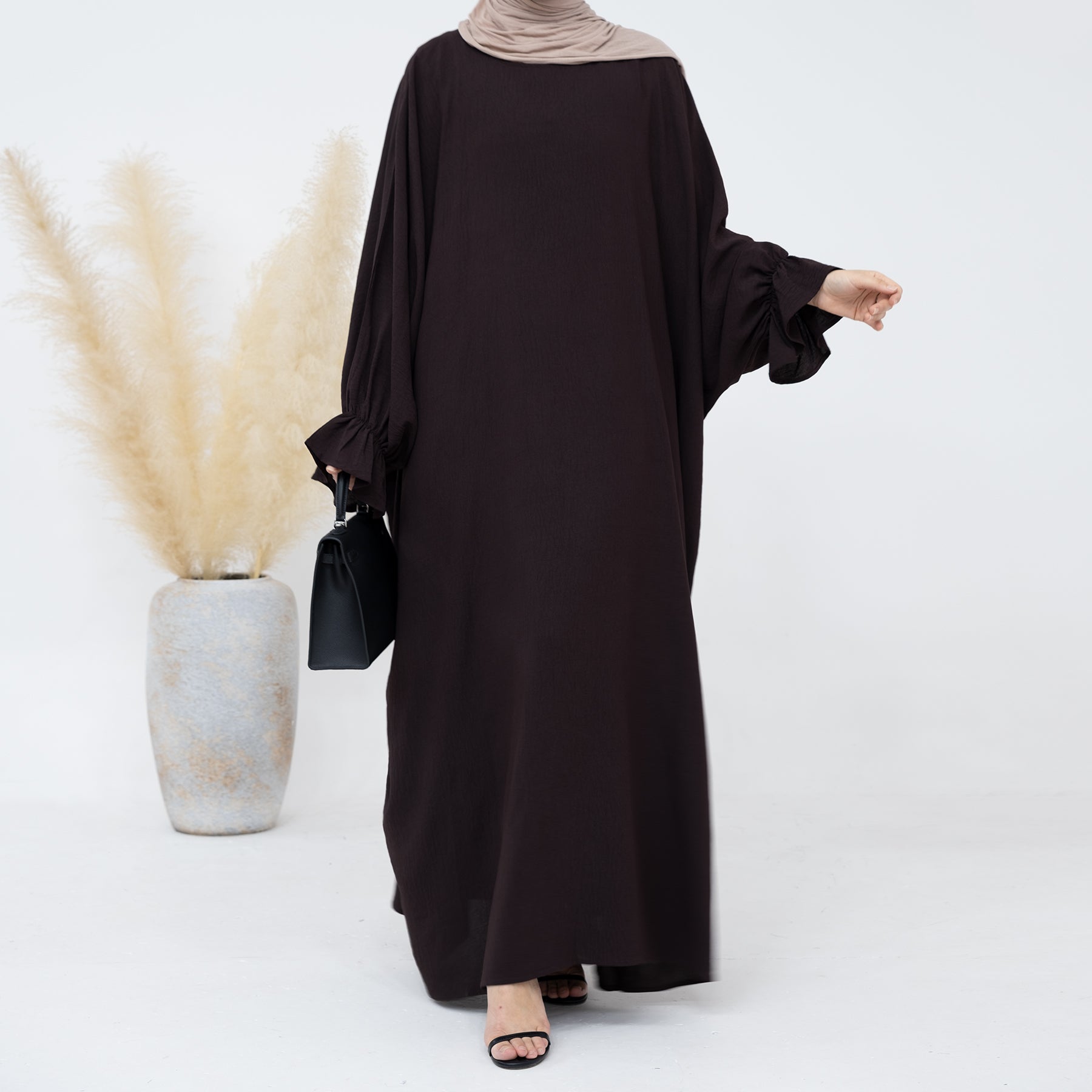 Maxi Dress Abaya in Dark Coffee | Eolante Clothing