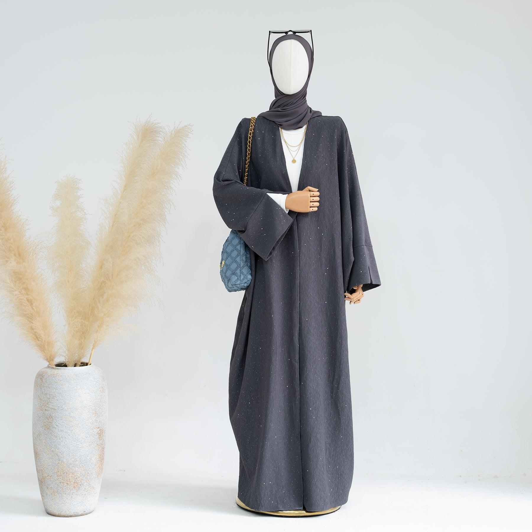 Glittery Open Abaya Dress | Eolante Clothing