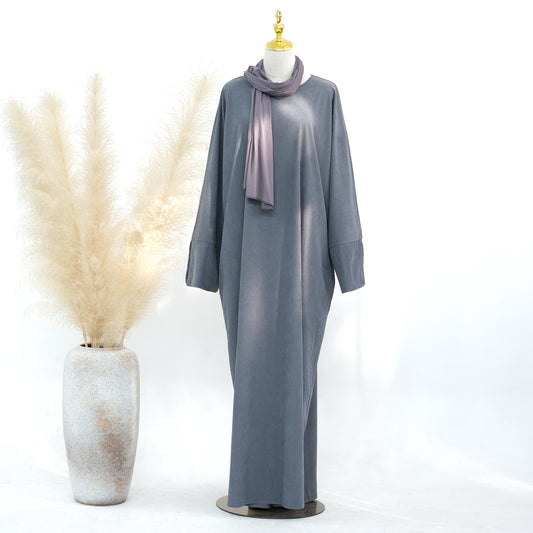 Corduroy Loose Maxi Dress Abaya