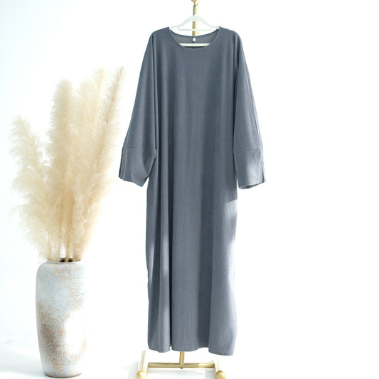 Maxi Dress Abaya in Gray | Eolante Clothing 