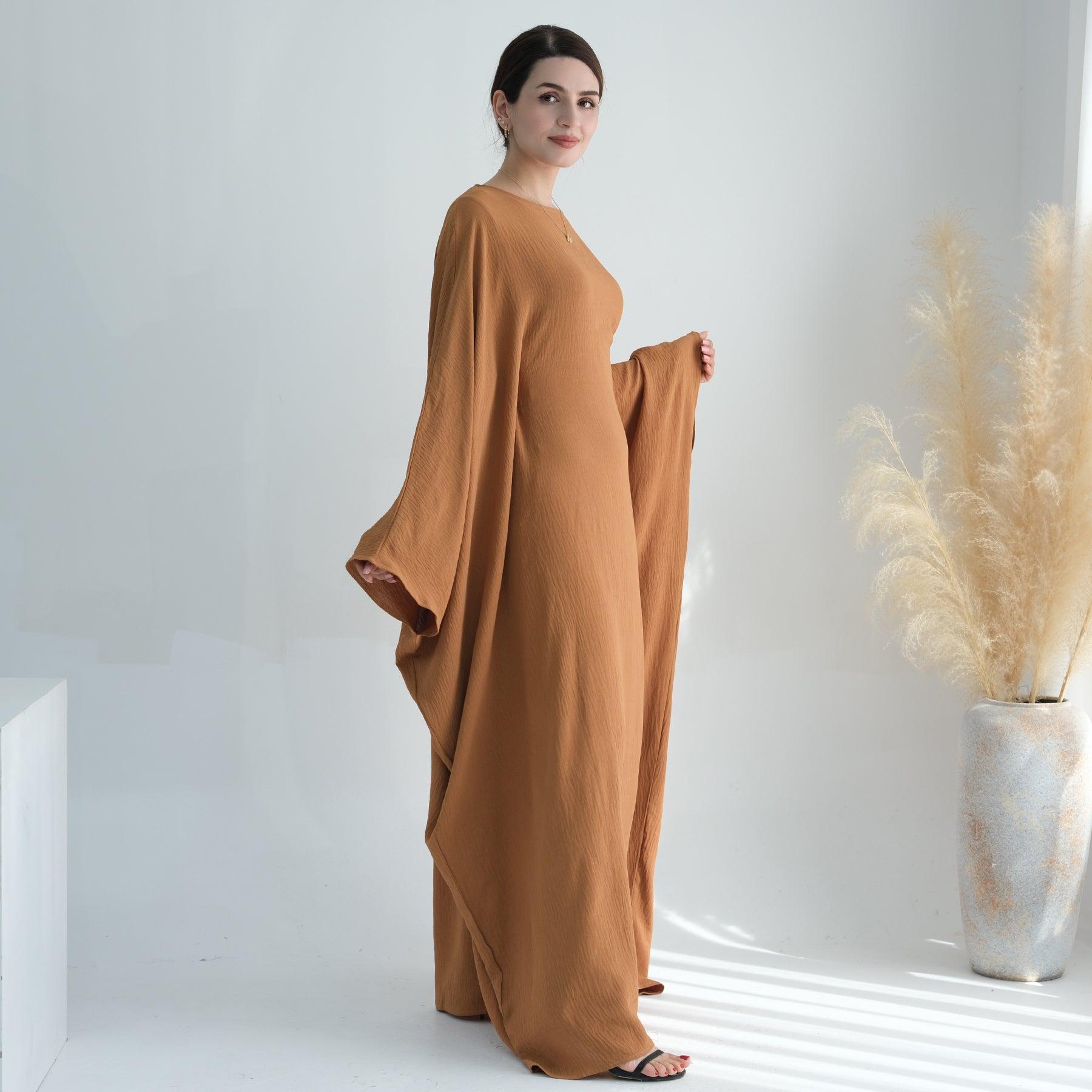 Orange Cinched Abaya Dress | Eolante Clothing 