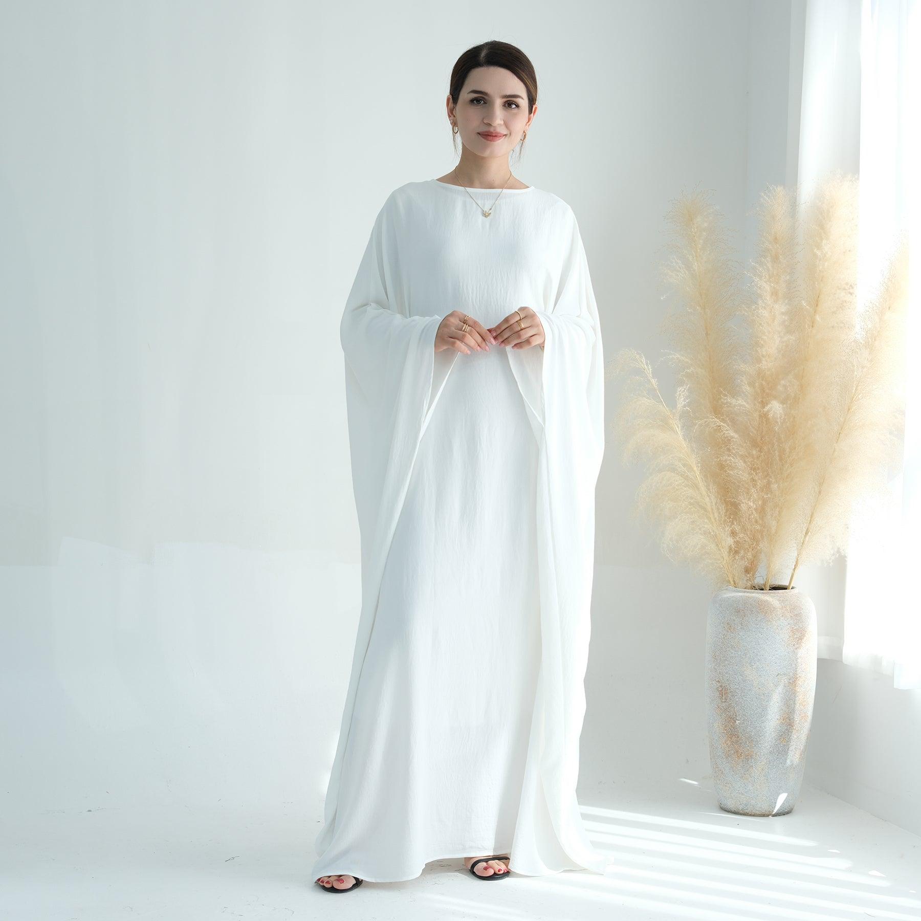 White Cinched Maxi Abaya | Eolante Clothing 