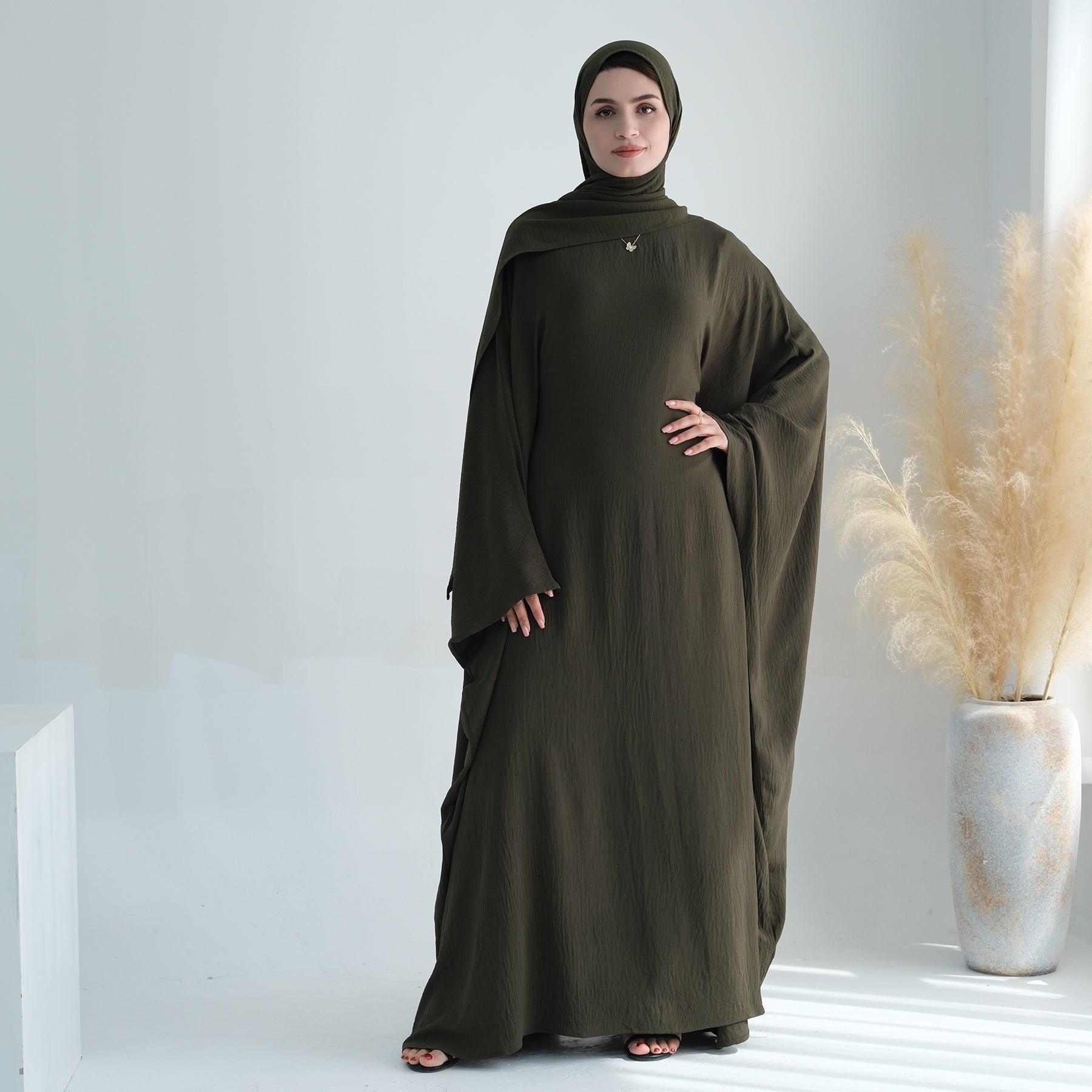 Waist Butterfly-Sleeve Maxi Abaya | Eolante Clothing 