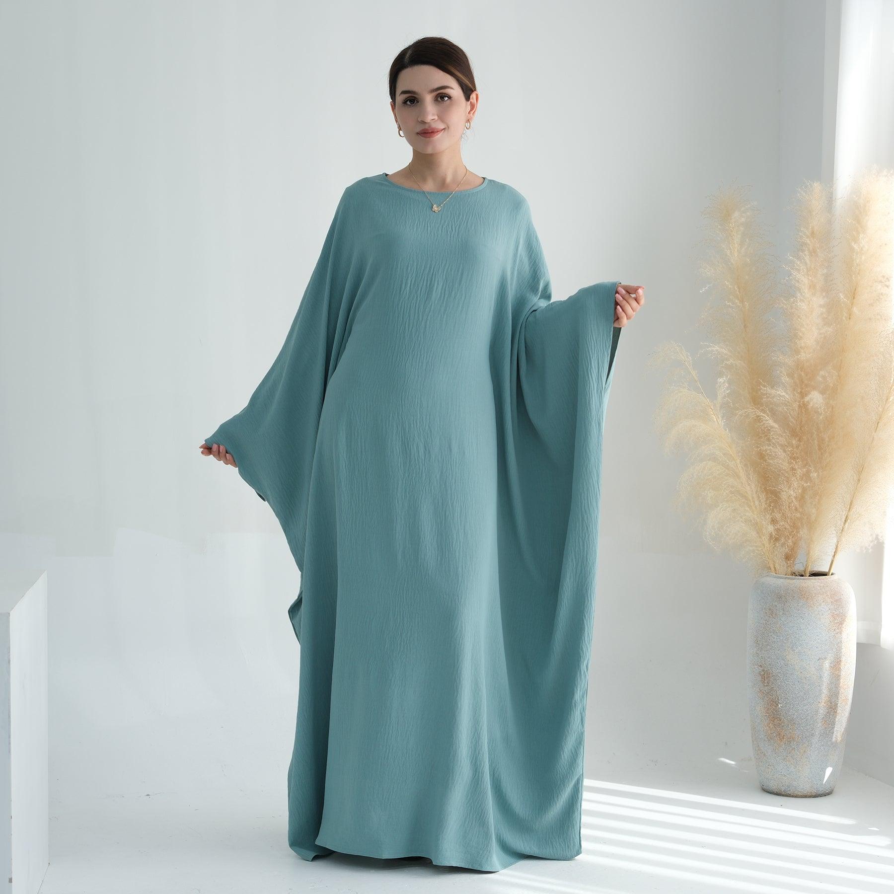 Cinched Dress Abaya in Jade Green | Eolante Clothing 