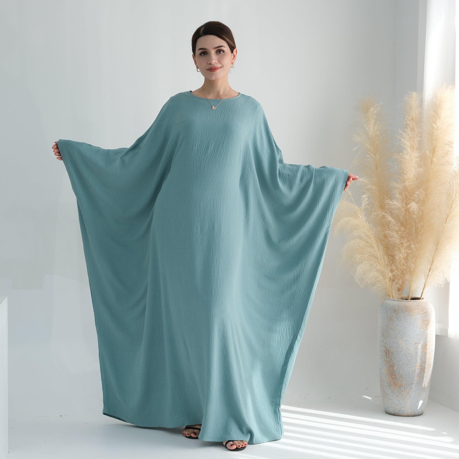 Cinched Maxi Abaya in Jade Green | Eolante Clothing 