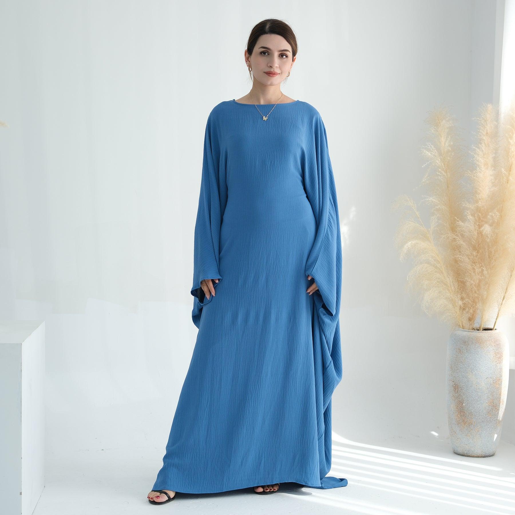 Blue Maxi Dress Abaya Cinched | Eolante Clothing 