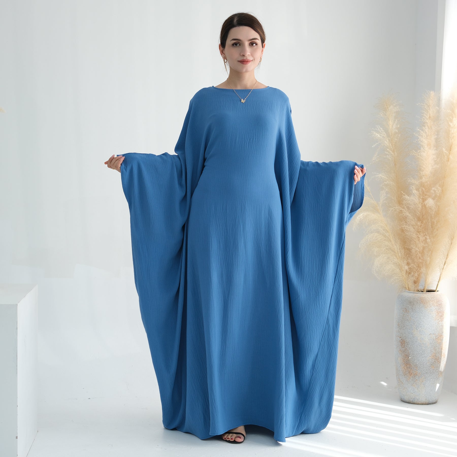 Blue Butterfly-Sleeve in Maxi Abaya | Eolante Clothing 