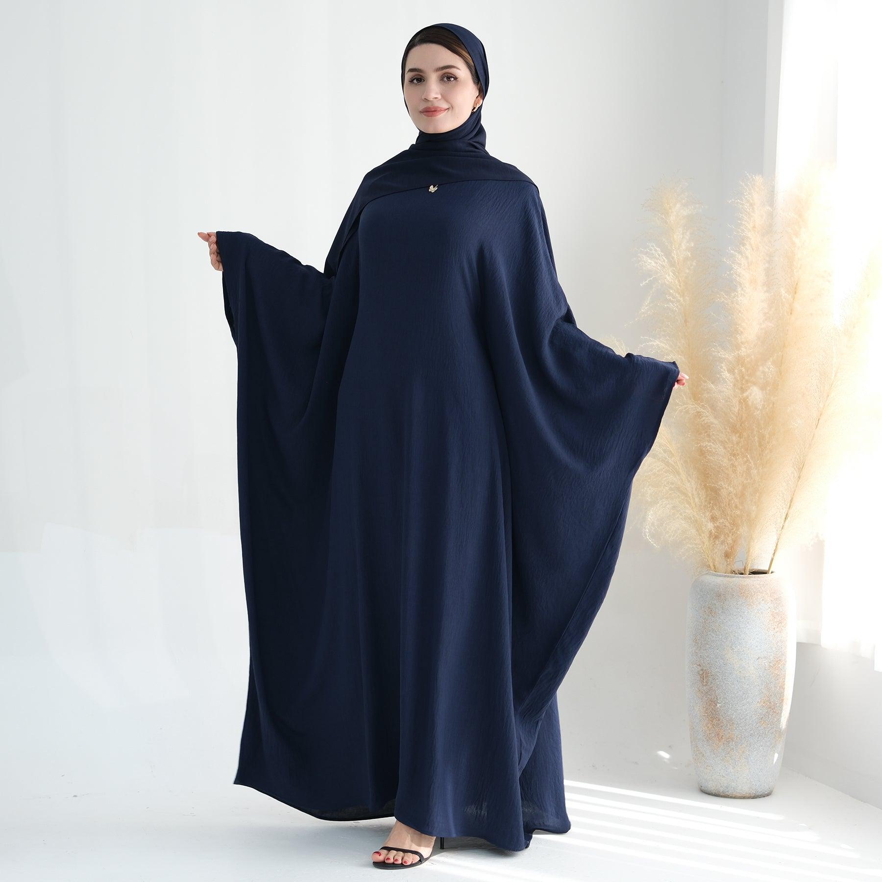 Navy Maxi Dress Abaya for Muslim Women | Eolante Clothing 